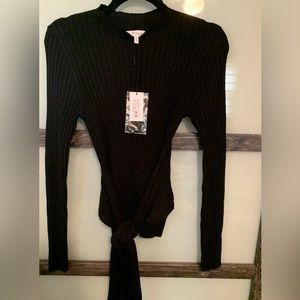 🎆SOLD🎆MILLY belted tie front Merino Pullover NWT sz small